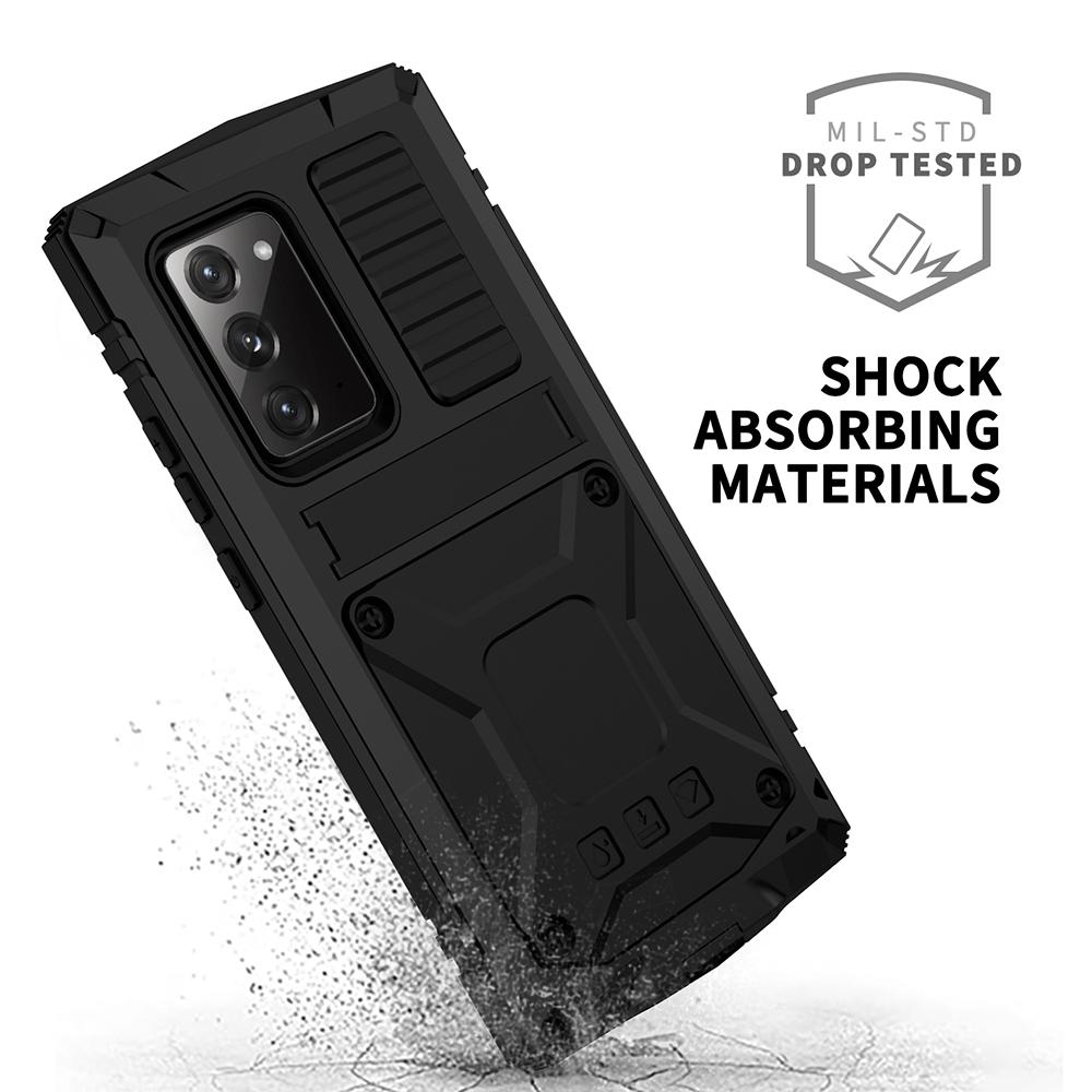 R-JUST For Samsung Galaxy Note20 4G/5G Dust-proof Phone Case Metal+Silicone+PC Kickstand Anti-fall Anti-wear Cover with Tempered Glass Film Red
R-JUST For Samsung Galaxy Note20 4G/5G Dust-proof Phone Case Metal+Silicone+PC Kickstand Anti-fall Anti-wear Cover with Tempered Glass Film Red