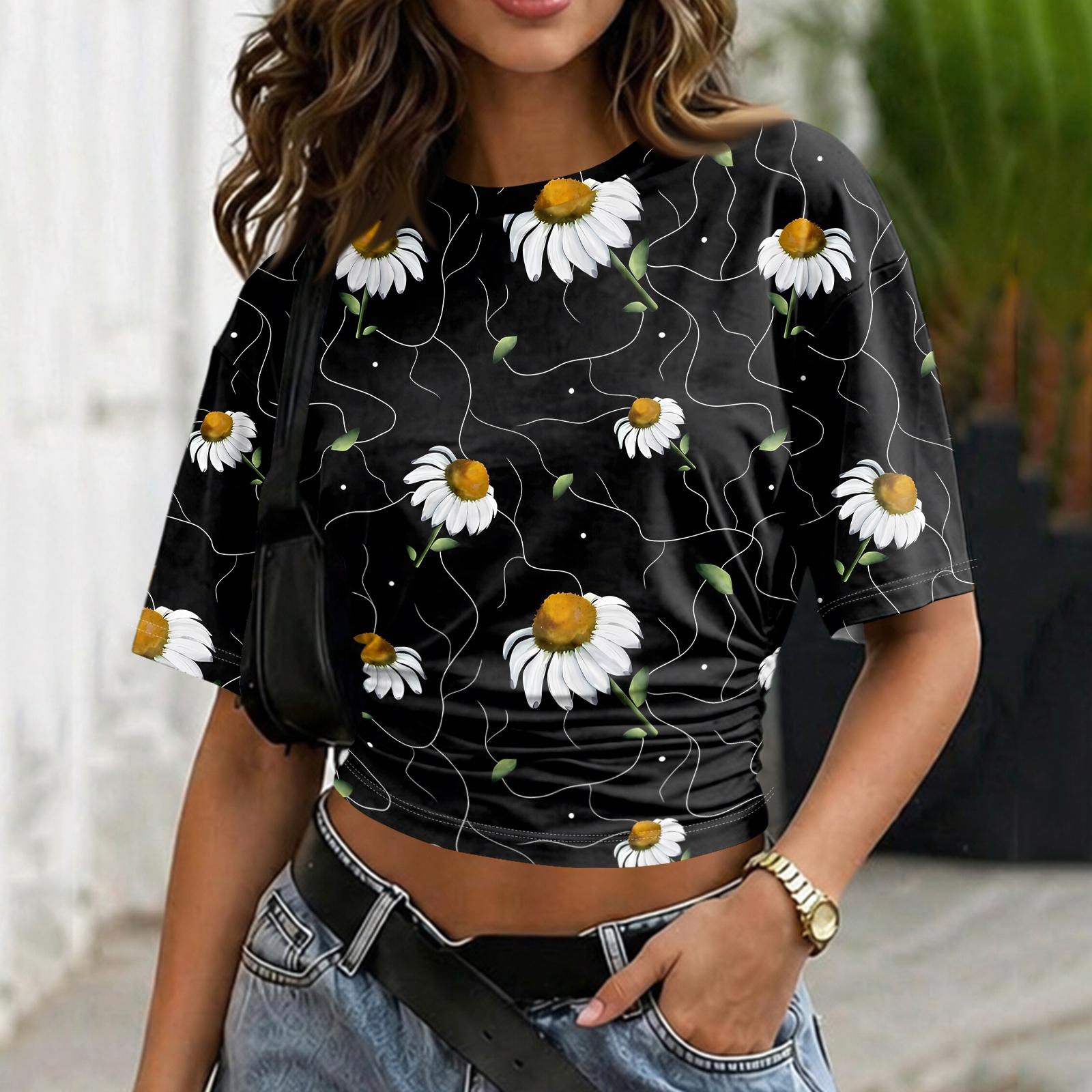 Women Round Neck Pullover Floral Print Short Sleeve T Shirt Loose Fit Casual Top Lightweight Breathable Fabric XXXL
Women Round Neck Pullover Floral Print Short Sleeve T Shirt Loose Fit Casual Top Lightweight Breathable Fabric XXXL