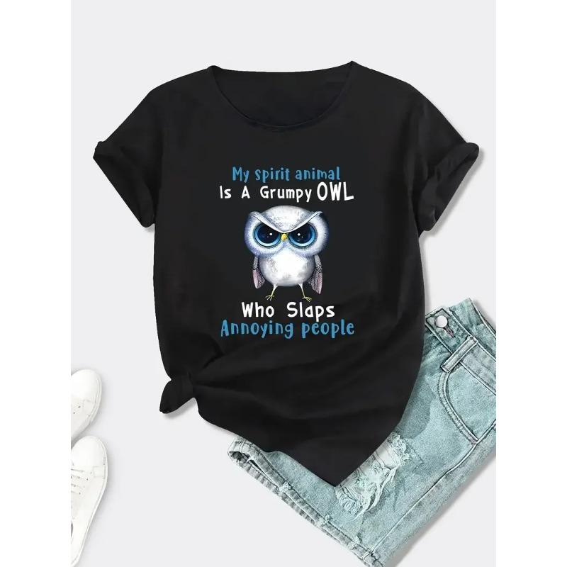 Cute Owl Women t shirt Summer Fashion Short sleeved T-shirt Tee Tops Printed O-neck Casual T-shirt Women s Clothing S чорний
Cute Owl Women t shirt Summer Fashion Short sleeved T-shirt Tee Tops Printed O-neck Casual T-shirt Women s Clothing S чорний
