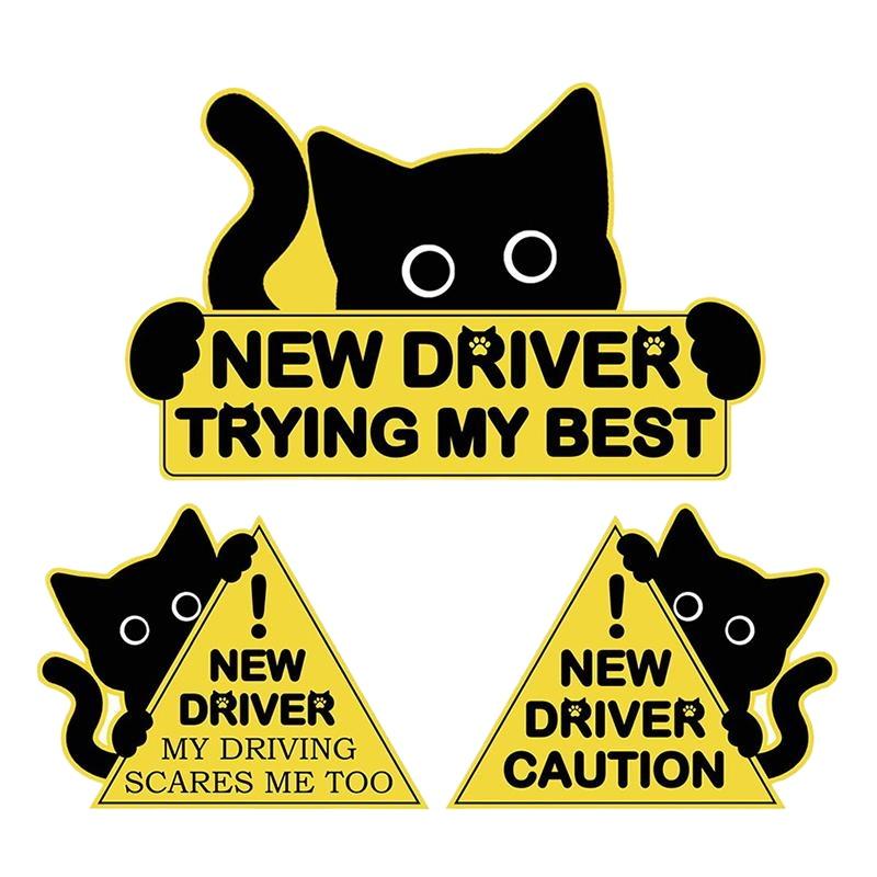 Black Cat Reflective Sticker for New Car Owners Please Be Patient Car Window Decal for First Time Drivers
Black Cat Reflective Sticker for New Car Owners Please Be Patient Car Window Decal for First Time Drivers