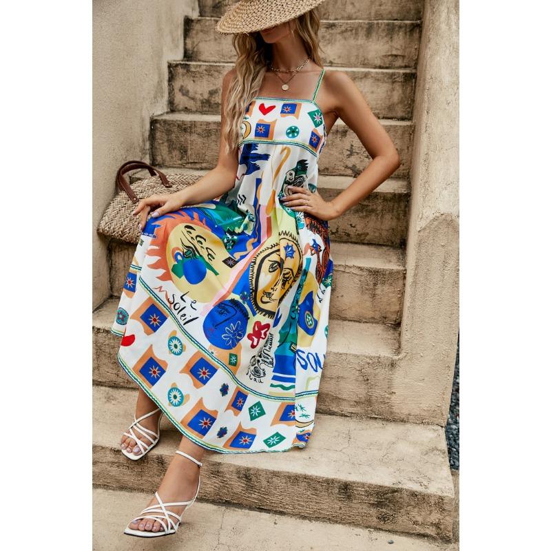 Сексуальное женское свободное платье без рукавов с принтом граффити и бретельками XL жёлтый
Сексуальное женское свободное платье без рукавов с принтом граффити и бретельками XL жёлтый