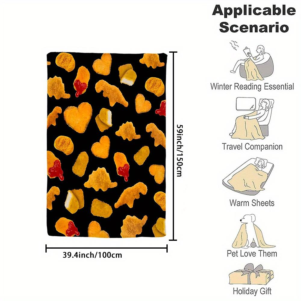 1pc Creative Chicken Nuggets Theme Printed Flannel Blanket, Gift Square Blanket Is Soft And Comfortable, Suitable For Adults At 75x90cm
1pc Creative Chicken Nuggets Theme Printed Flannel Blanket, Gift Square Blanket Is Soft And Comfortable, Suitable For Adults At 75x90cm