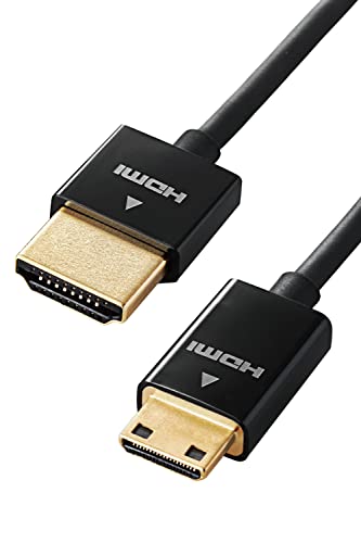 Elecom DGW-HD14SSM20BK Mini HDMI Cable, 6.6 ft (2 m), Supports 4K x 2K, Super Slim, Black
Elecom DGW-HD14SSM20BK Mini HDMI Cable, 6.6 ft (2 m), Supports 4K x 2K, Super Slim, Black