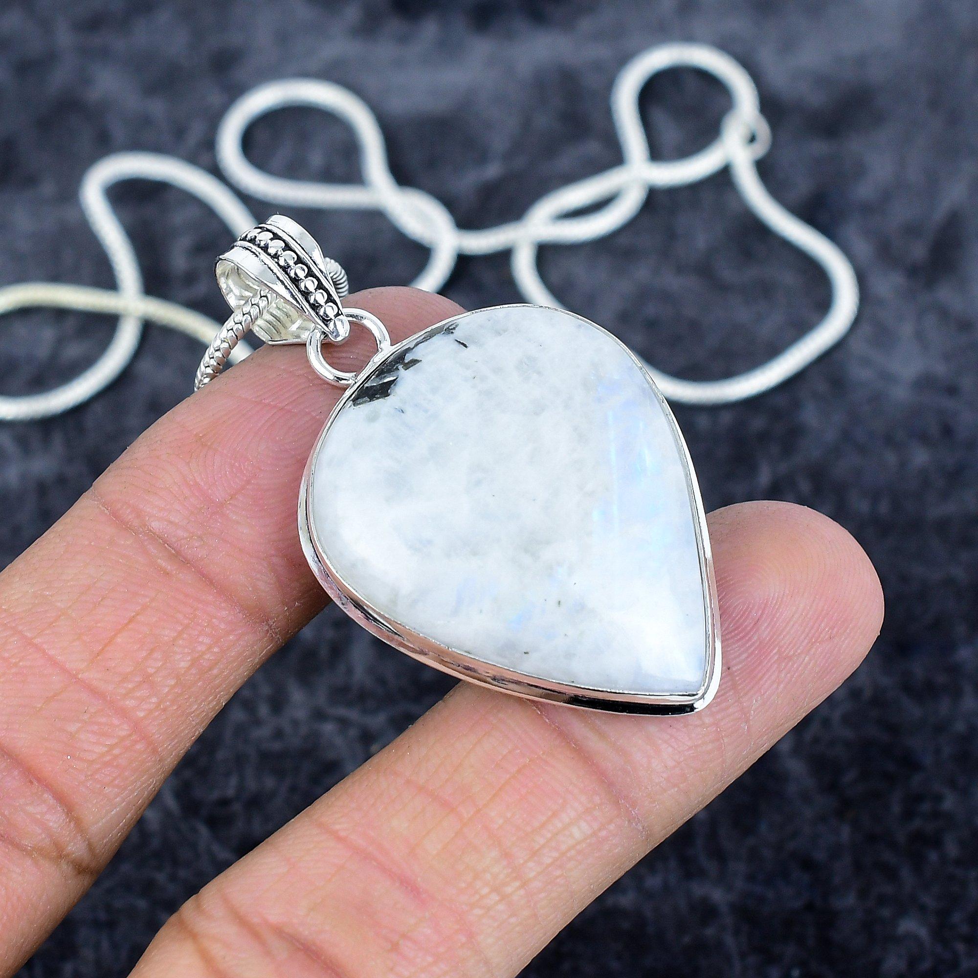 Rainbow Moonstone Gemstone 925 Sterling Silver Jewelry Pendant 1.97 M-2971
Rainbow Moonstone Gemstone 925 Sterling Silver Jewelry Pendant 1.97 M-2971