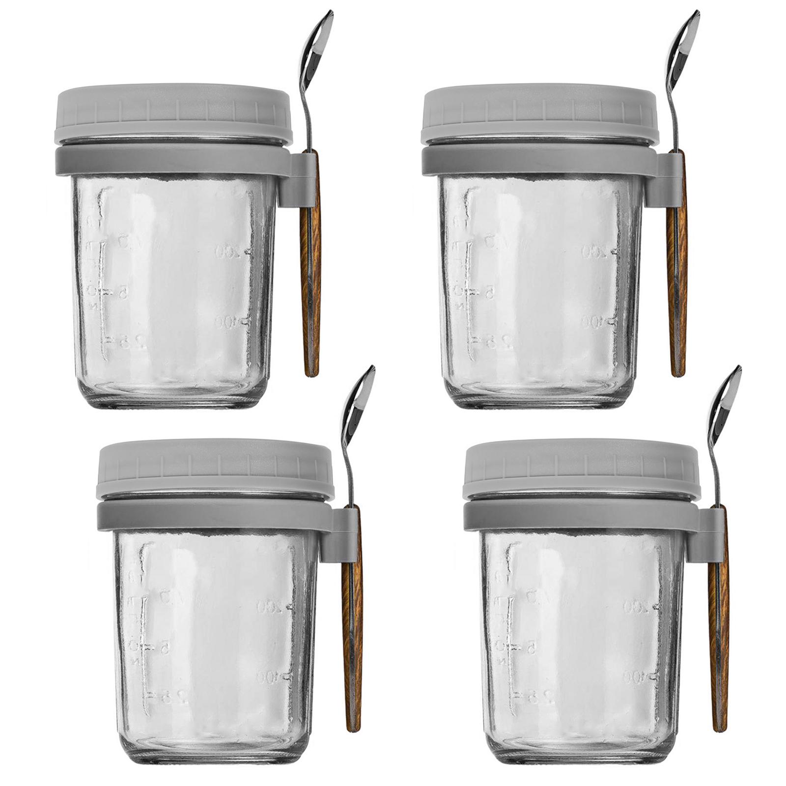 4Pcs Glass jars Overnight Oats Container Milk Fruit Salad Food Storage Bottle with Airtight Lids Spoon Portable Breakfast Jars
4Pcs Glass jars Overnight Oats Container Milk Fruit Salad Food Storage Bottle with Airtight Lids Spoon Portable Breakfast Jars