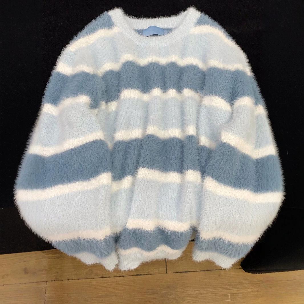 Unisex Cozy Color Block Striped Fluffy Pullover Sweater for Autumn/Winter Extra Large синій
Unisex Cozy Color Block Striped Fluffy Pullover Sweater for Autumn/Winter Extra Large синій