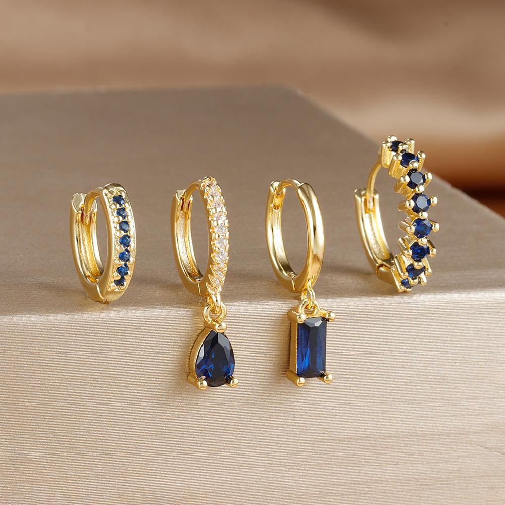 4PCS Colorful Cubic Zirconia Stainless Steel Hoop Earrings Set for Women Pendant Water Drop Earring Cartilage Piercing Jewelry
4PCS Colorful Cubic Zirconia Stainless Steel Hoop Earrings Set for Women Pendant Water Drop Earring Cartilage Piercing Jewelry