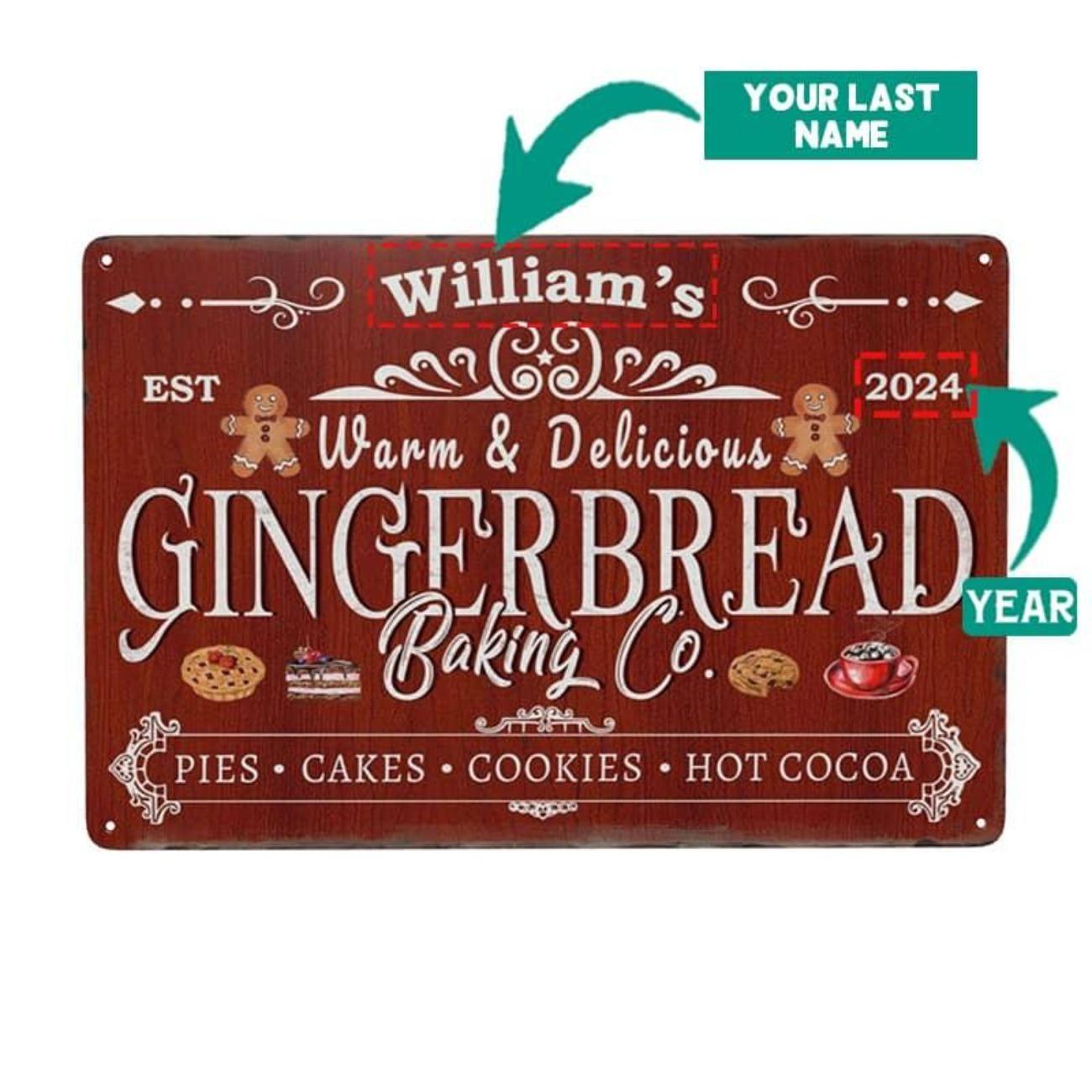 1pc Custom Gingerbread Baking Aluminum Sign Farmhouse Kitchen Wall Decor
1pc Custom Gingerbread Baking Aluminum Sign Farmhouse Kitchen Wall Decor