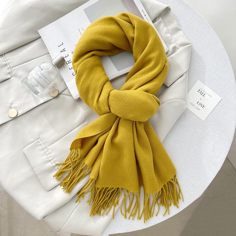 Scarf autumn and winter atmosphere solid color imitation cashmere women s temperament literary niche soft waxy warm fringed scarf shawl 65*200cm
Scarf autumn and winter atmosphere solid color imitation cashmere women s temperament literary niche soft waxy warm fringed scarf shawl 65*200cm