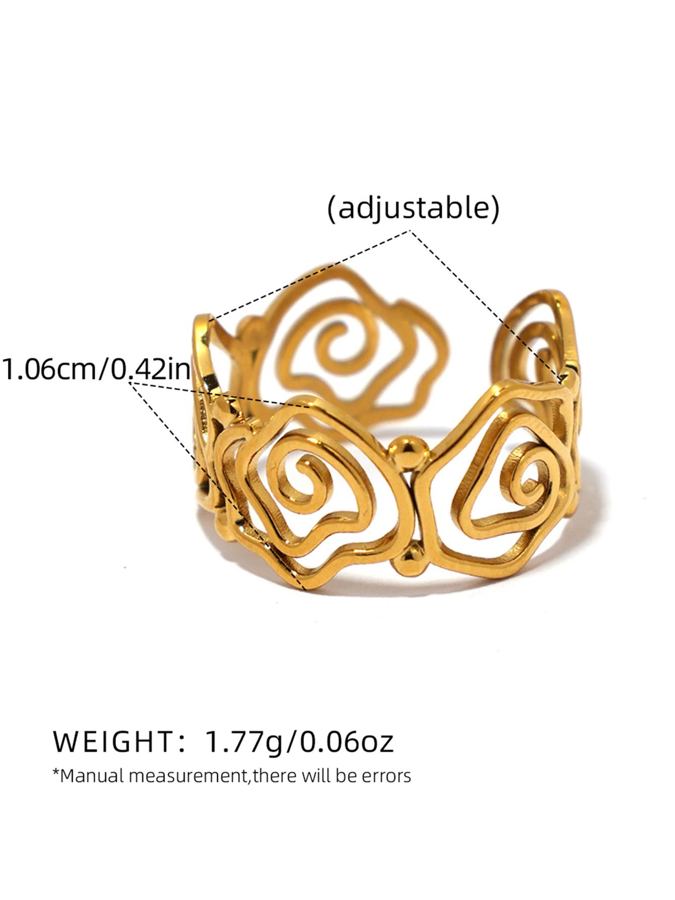 Stainless Steel Spiral Adjustable Open Rings for Women 18K Gold Plated Waterproof High Quality Ladies Zircon For Vacation Etc resizable
Stainless Steel Spiral Adjustable Open Rings for Women 18K Gold Plated Waterproof High Quality Ladies Zircon For Vacation Etc resizable