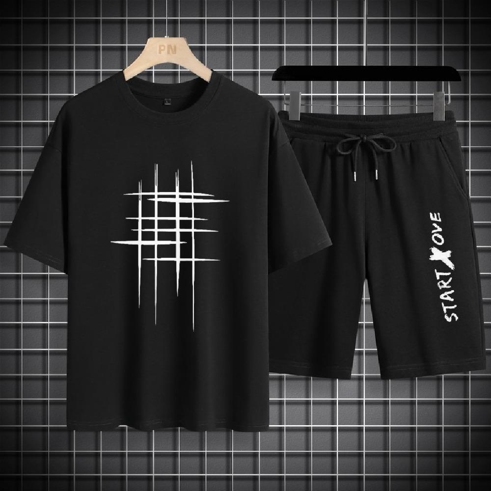 Summer Fashion Thin Short-sleeved t shirts + shorts set Men s clothing Casual Quick Dry jogging suit Sportswear S
Summer Fashion Thin Short-sleeved t shirts + shorts set Men s clothing Casual Quick Dry jogging suit Sportswear S