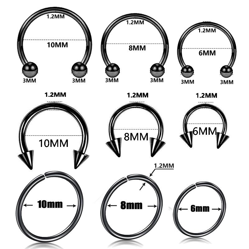 9pcs/lot Steel Ear Piercings Helix Piercings Eyebrow Piercings Lip Labret Rings Earring Tragus Barbell Piercings Body Jewelry чорний
9pcs/lot Steel Ear Piercings Helix Piercings Eyebrow Piercings Lip Labret Rings Earring Tragus Barbell Piercings Body Jewelry чорний