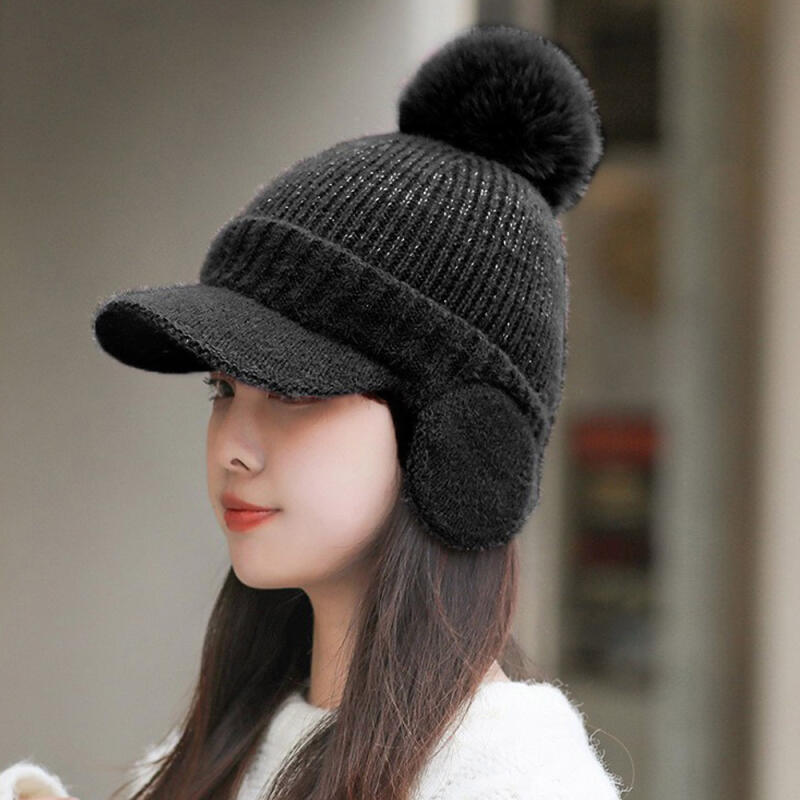 Bessie Knit Fur Chestnut Winter Earflap Ball Cap black
Bessie Knit Fur Chestnut Winter Earflap Ball Cap black