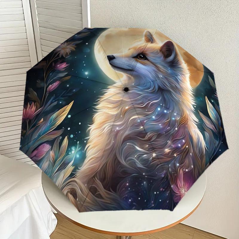 1pc Moonlit Fantasy Fox Umbrella with Plastic Handle,Suitable for All Seasons Home Travel Outdoor UmbrellaDD468
1pc Moonlit Fantasy Fox Umbrella with Plastic Handle,Suitable for All Seasons Home Travel Outdoor UmbrellaDD468