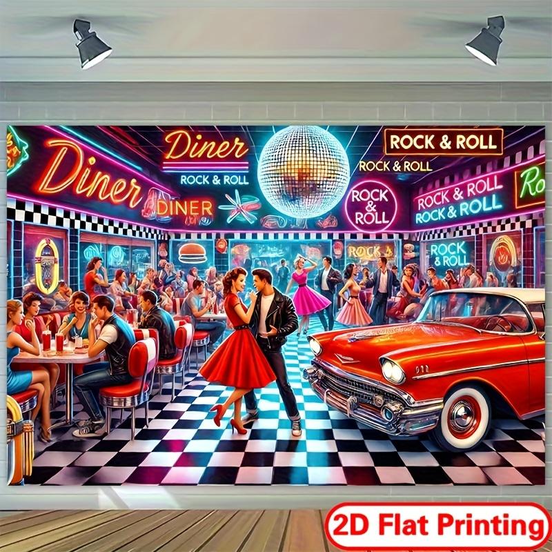 Retro Rock n Roll Diner Dance Tapestry 50s Car Neon Sign Disco Ball Wall Decor for Game Room Bar Music Lover Vintage American 74x94cm(29x37in)
Retro Rock n Roll Diner Dance Tapestry 50s Car Neon Sign Disco Ball Wall Decor for Game Room Bar Music Lover Vintage American 74x94cm(29x37in)