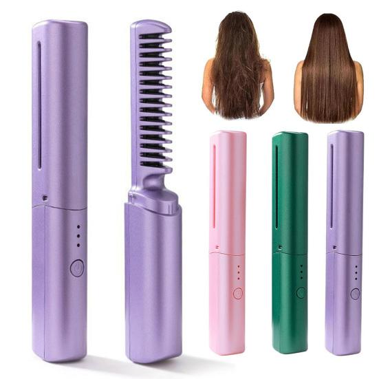 Cordless Hair Straightener Brush 3 Temperature Modes Adjustable Fast Heating Portable Travel Electric Hot Brush Curly Hair Styling Detangling Comb розовый
Cordless Hair Straightener Brush 3 Temperature Modes Adjustable Fast Heating Portable Travel Electric Hot Brush Curly Hair Styling Detangling Comb розовый