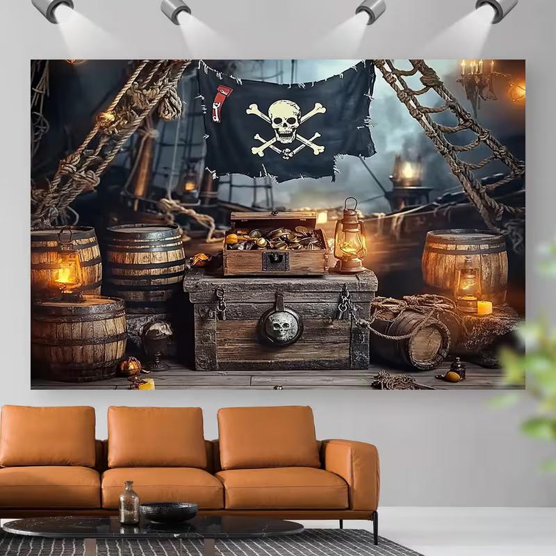 Pirate Themed Birthday Backdrop - Pirate Ship Cabin Treasure Photography Background 47.2x31.5inch/120*80cm
Pirate Themed Birthday Backdrop - Pirate Ship Cabin Treasure Photography Background 47.2x31.5inch/120*80cm