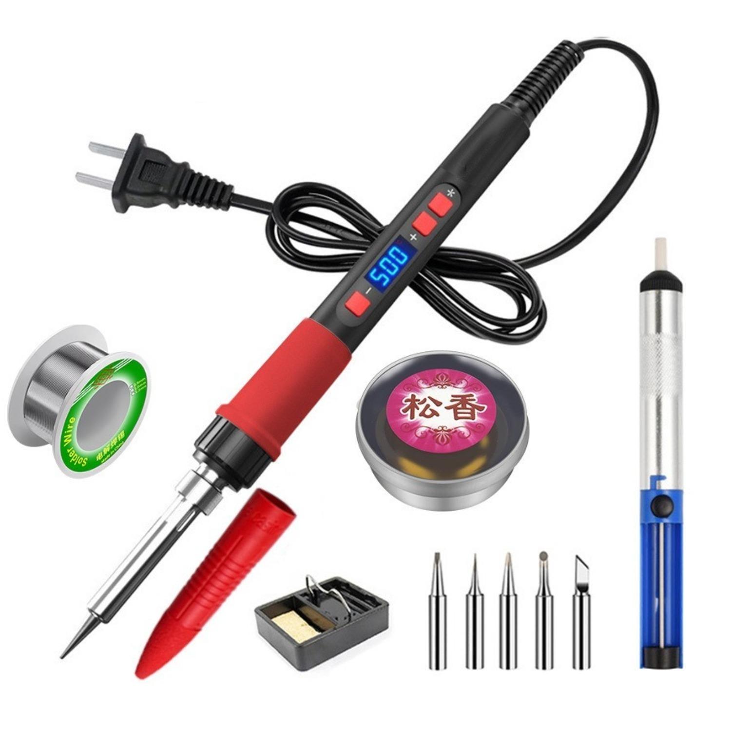 Паяльник 80 Вт Комплект ЖК-цифровой регулируемой температуры Электрический паяльник Профессиональный класс Быстрый нагрев красный
Паяльник 80 Вт Комплект ЖК-цифровой регулируемой температуры Электрический паяльник Профессиональный класс Быстрый нагрев красный