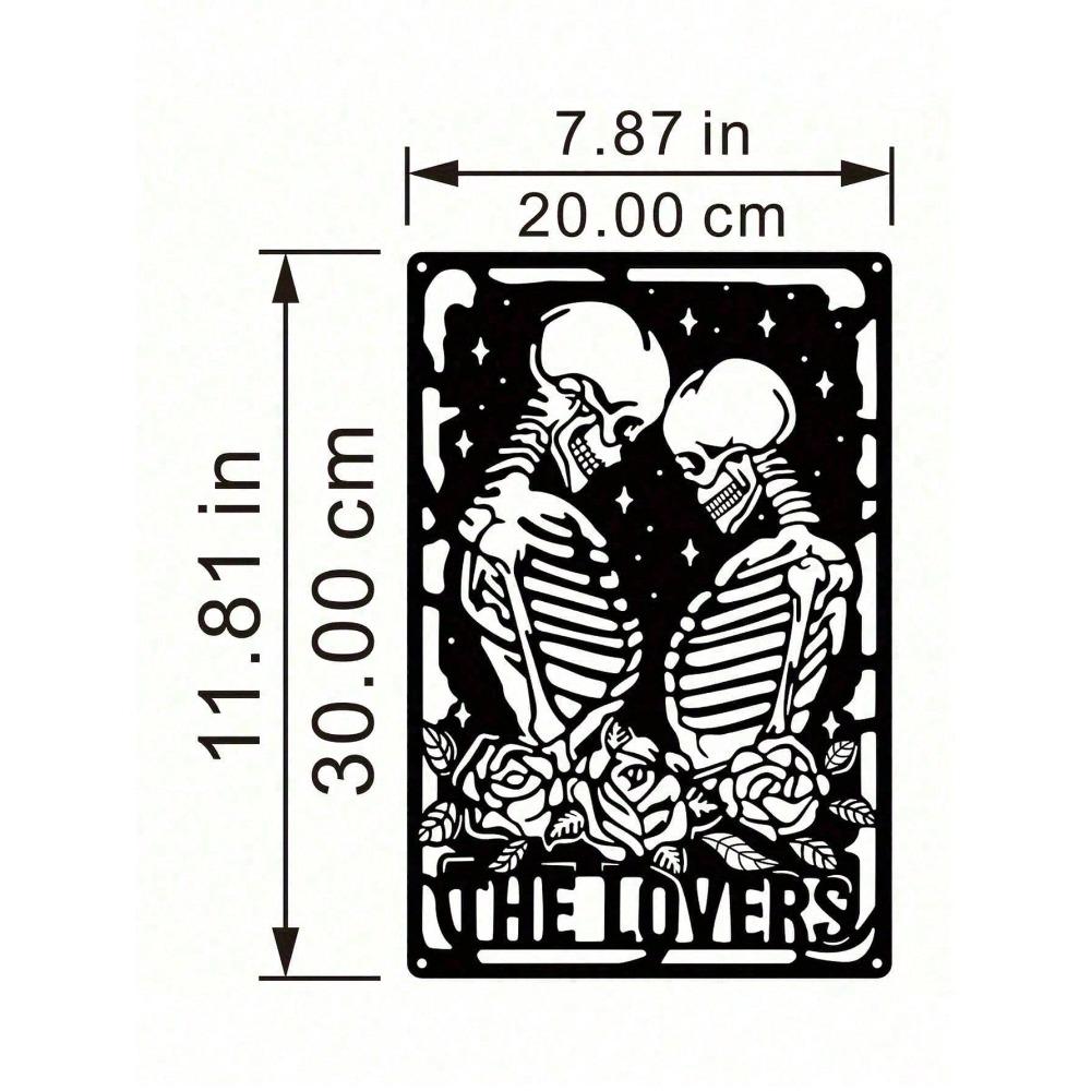 Laser Cut Skull Couple Gothic Wall Art Metal Sign Halloween Home Decor for Indoor Outdoor різнокольоровий
Laser Cut Skull Couple Gothic Wall Art Metal Sign Halloween Home Decor for Indoor Outdoor різнокольоровий