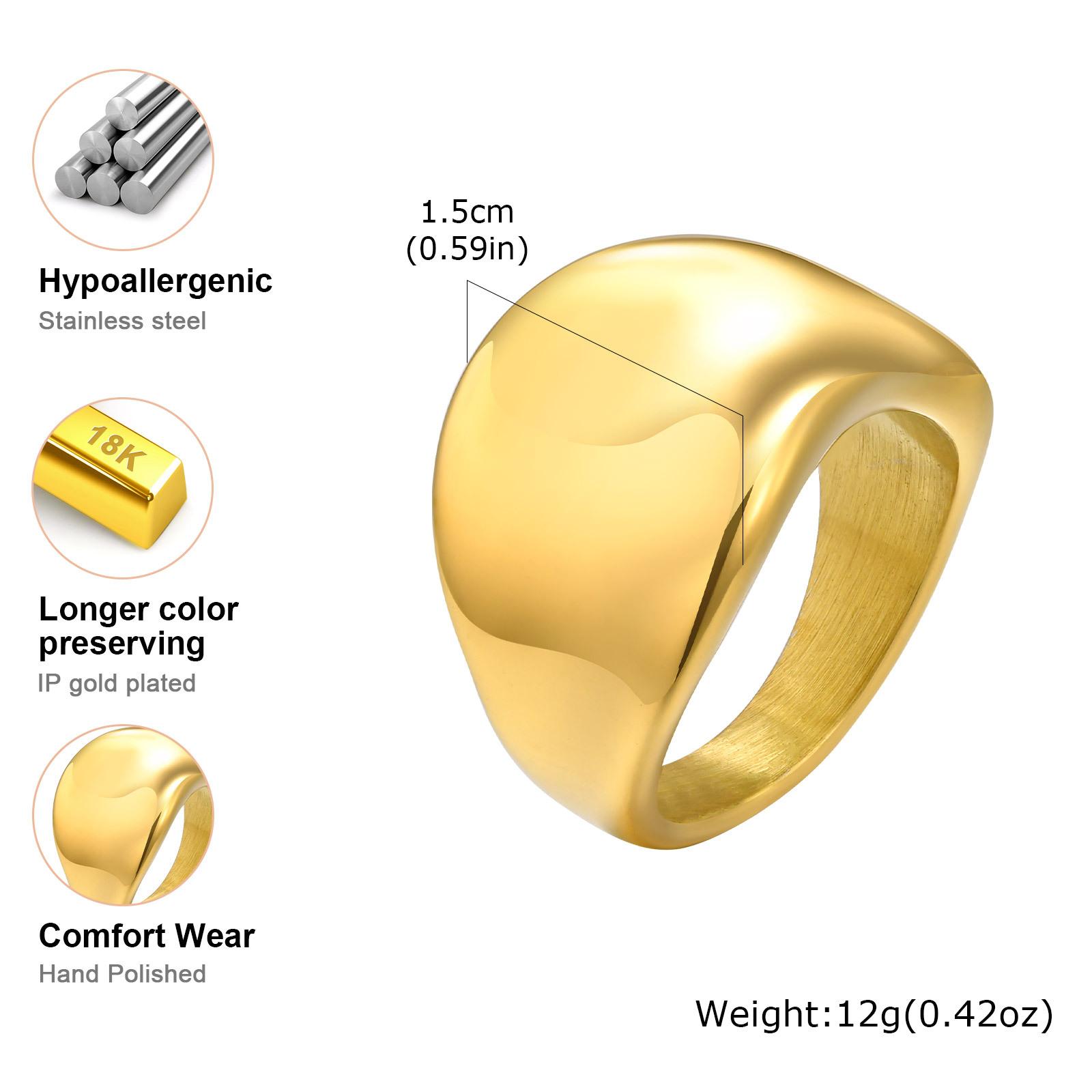 Wide Statement Rings For Women, Stainless Steel Chunky Thumb Band Ring, Non Tarnish Minimalist Jewelry US Ring Size 06
Wide Statement Rings For Women, Stainless Steel Chunky Thumb Band Ring, Non Tarnish Minimalist Jewelry US Ring Size 06