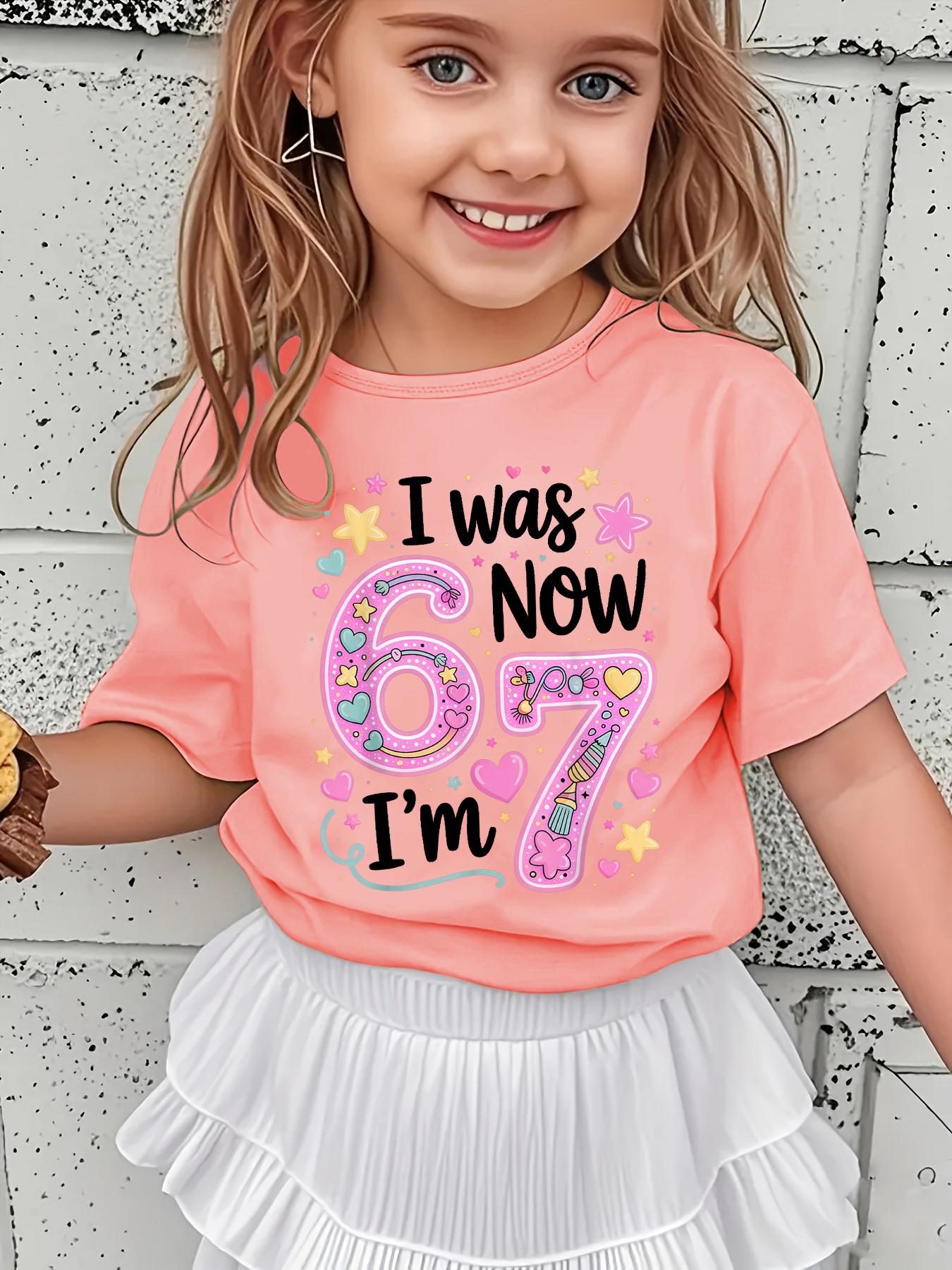 European sizes Girls Summer Short Sleeve T-Shirt with I WAS NOW Lettering Star Heart Applique Short Sleeve Round Neck Casual Blouse 164cm рожевий
European sizes Girls Summer Short Sleeve T-Shirt with I WAS NOW Lettering Star Heart Applique Short Sleeve Round Neck Casual Blouse 164cm рожевий