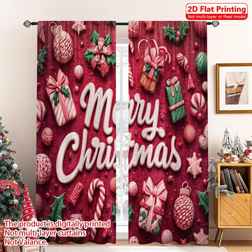 Set Of 2 Flat Printing Christmas Drapes Merry Versatile Polyester Without Electricity Holiday Decorations Curtains Made W100*H70(CM)-Grommet top&1PCS
Set Of 2 Flat Printing Christmas Drapes Merry Versatile Polyester Without Electricity Holiday Decorations Curtains Made W100*H70(CM)-Grommet top&1PCS