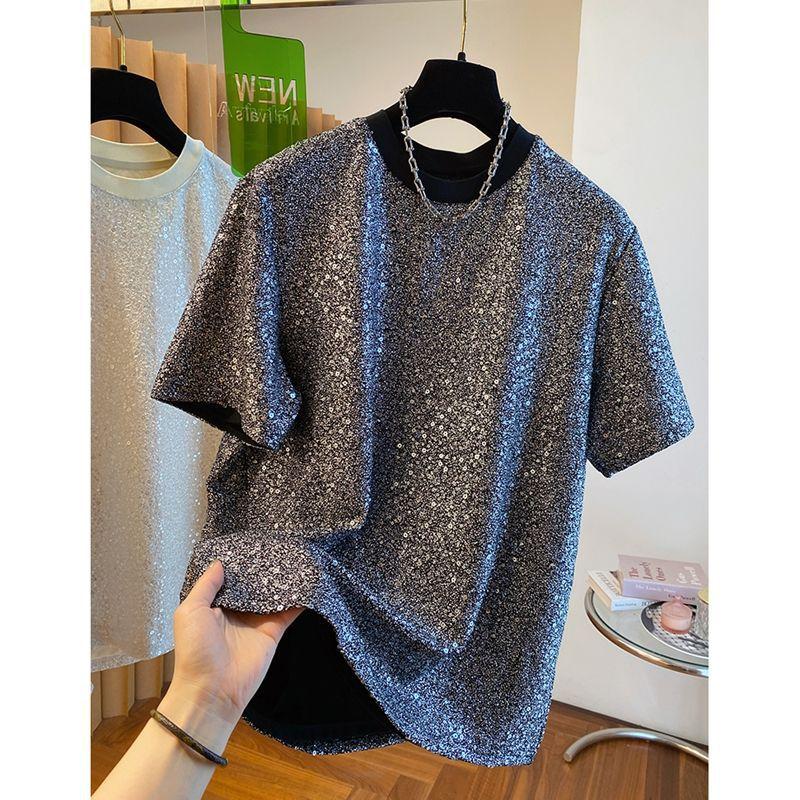 Women s Sequin Short Sleeve Mock Neck Top Sparkly Casual Loose-Fit Shirt M чорний
Women s Sequin Short Sleeve Mock Neck Top Sparkly Casual Loose-Fit Shirt M чорний
