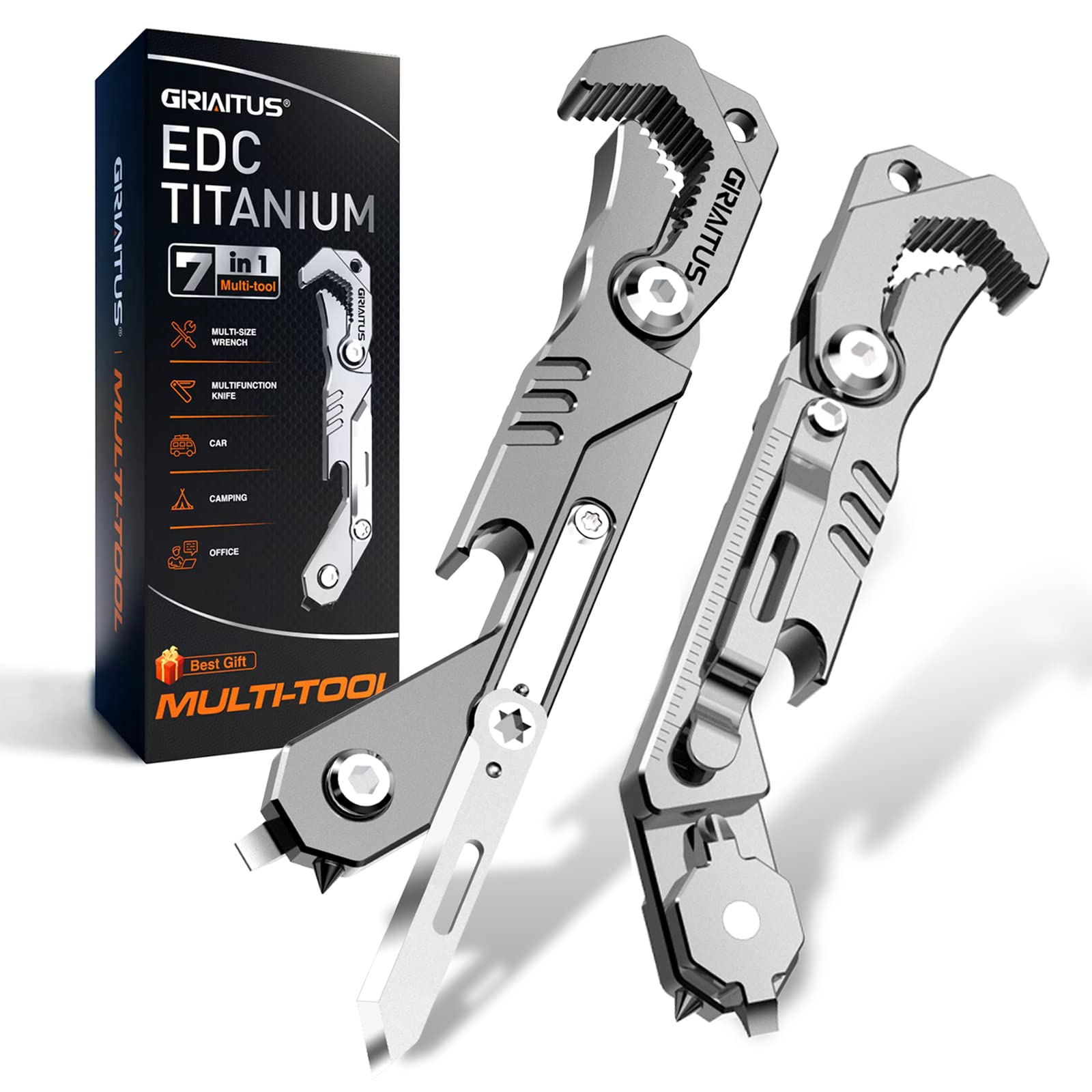 EDC Multitool 7 in 1 with Folding Bottle Emergency Car Window Seatbelt EDC Pocket Multitool Gifts for Men Knife, Wrench, Knife, Screwdriver, Opener, серый
EDC Multitool 7 in 1 with Folding Bottle Emergency Car Window Seatbelt EDC Pocket Multitool Gifts for Men Knife, Wrench, Knife, Screwdriver, Opener, серый