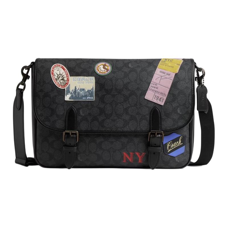 COACH HitchSignature 33 Badge Decorated Removable Adjustable Shoulder Strap Leather Messenger Bag Crossbody Large Men s Charcoal сірий колір
COACH HitchSignature 33 Badge Decorated Removable Adjustable Shoulder Strap Leather Messenger Bag Crossbody Large Men s Charcoal сірий колір