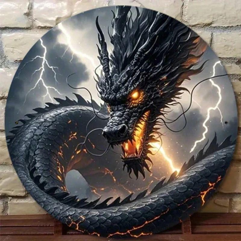 Vintage Black Dragon Flying Metal Wall Poster for Living Room
Vintage Black Dragon Flying Metal Wall Poster for Living Room