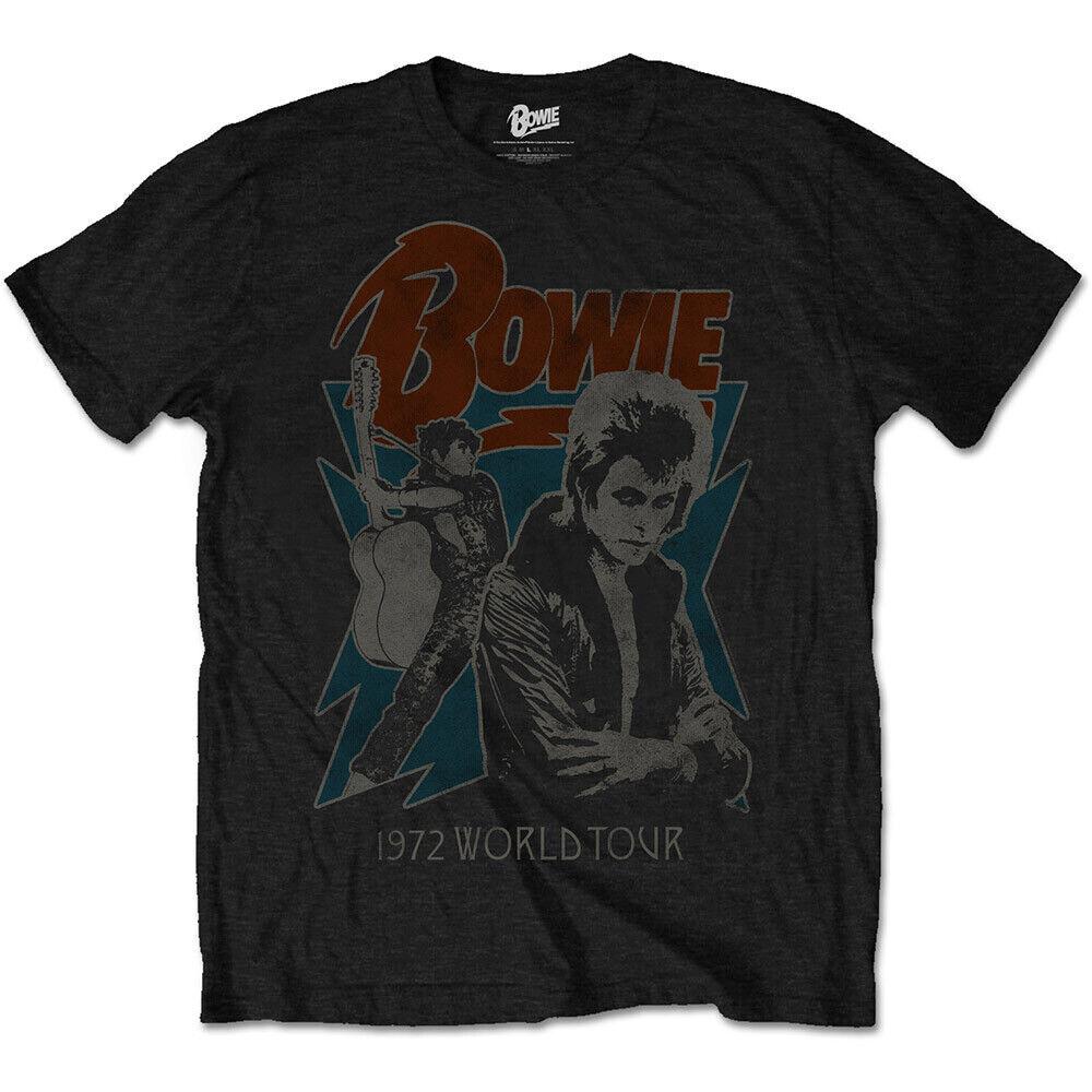 DAVID BOWIE T-SHIRT 1972 World Tour Ziggy Stardust New Black Cotton Size XXL Unisex T-Shirt L
DAVID BOWIE T-SHIRT 1972 World Tour Ziggy Stardust New Black Cotton Size XXL Unisex T-Shirt L
