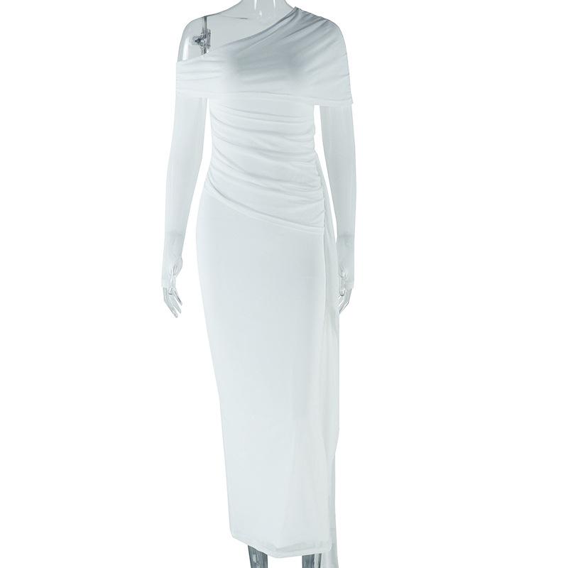 Модное женское платье в европейском и американском стиле, однотонное, сексуальное, с одним воротником, открытыми плечами, длинными рукавами, сетчатая юбка в стиле пэчворк S белый
Модное женское платье в европейском и американском стиле, однотонное, сексуальное, с одним воротником, открытыми плечами, длинными рукавами, сетчатая юбка в стиле пэчворк S белый