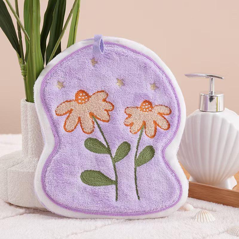 Cute Thickened Floral Pattern Hand Towel Coral Fleece Hanging Hand Towels Super Absorbent Towel For Bathroom Kitchen Accessories A3
Cute Thickened Floral Pattern Hand Towel Coral Fleece Hanging Hand Towels Super Absorbent Towel For Bathroom Kitchen Accessories A3