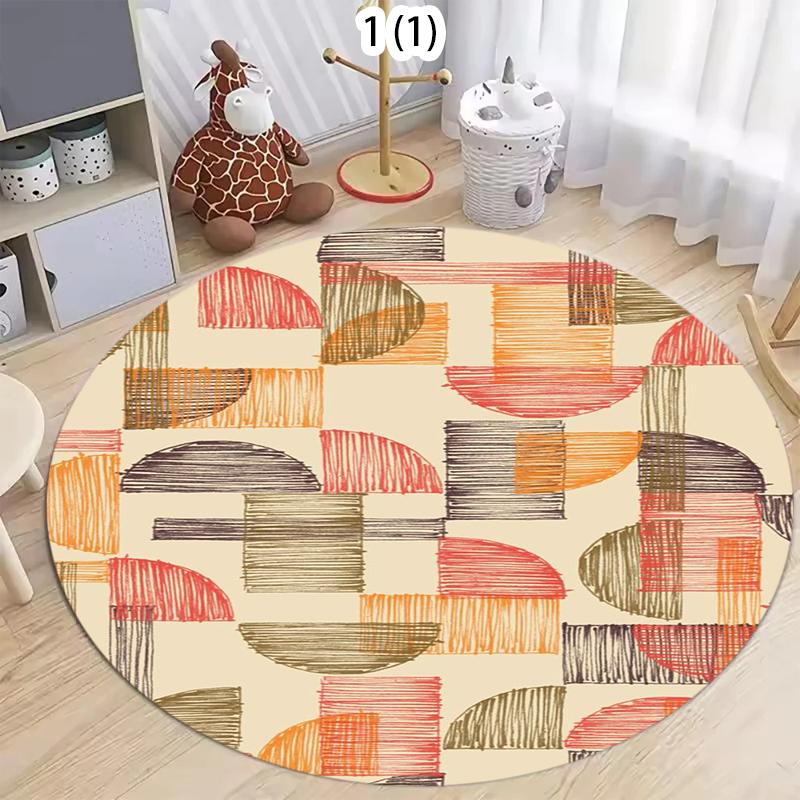 Geometric Color Block Round Rug Abstract Geometric Line Pattern Carpet Soft Non-Slip Floor Mat for Kids Room Living Room 100cm
Geometric Color Block Round Rug Abstract Geometric Line Pattern Carpet Soft Non-Slip Floor Mat for Kids Room Living Room 100cm