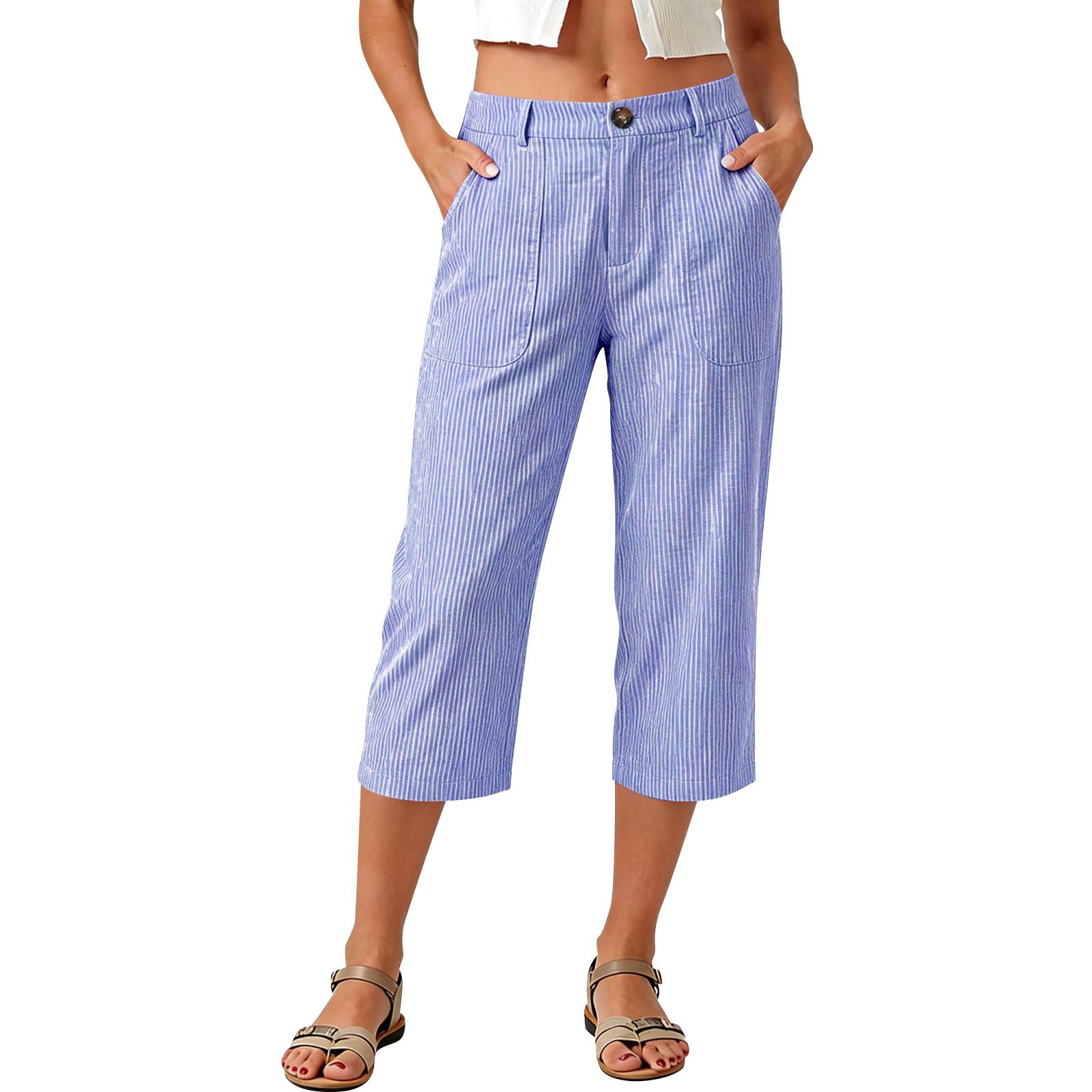 Women High Waist Casual Capris Pants with Pockets Lightweight Striped Cropped Trousers for Outdoor and Everyday Wear XXL синий
Women High Waist Casual Capris Pants with Pockets Lightweight Striped Cropped Trousers for Outdoor and Everyday Wear XXL синий