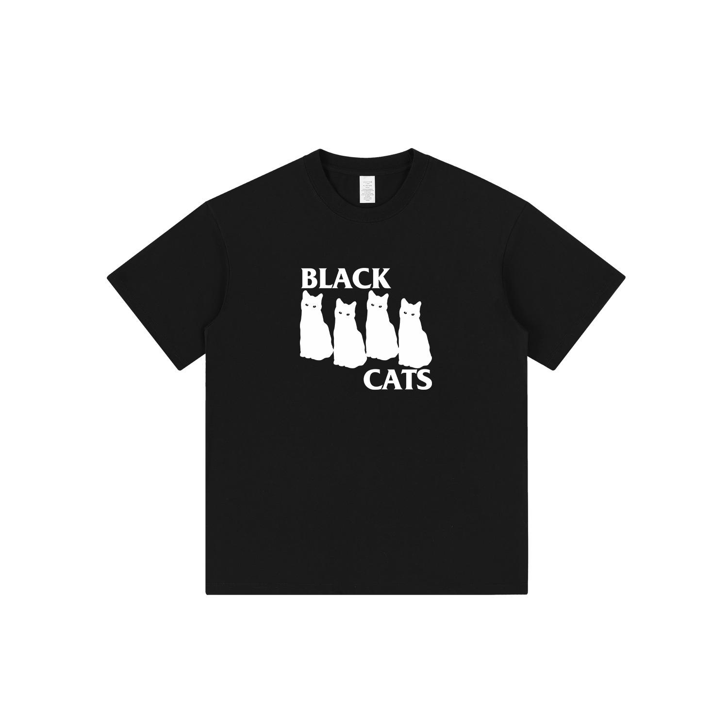 Four Little Black Cats Korean Style Cute Summer Short Sleeve Loose T-shirt for Men and Women M
Four Little Black Cats Korean Style Cute Summer Short Sleeve Loose T-shirt for Men and Women M