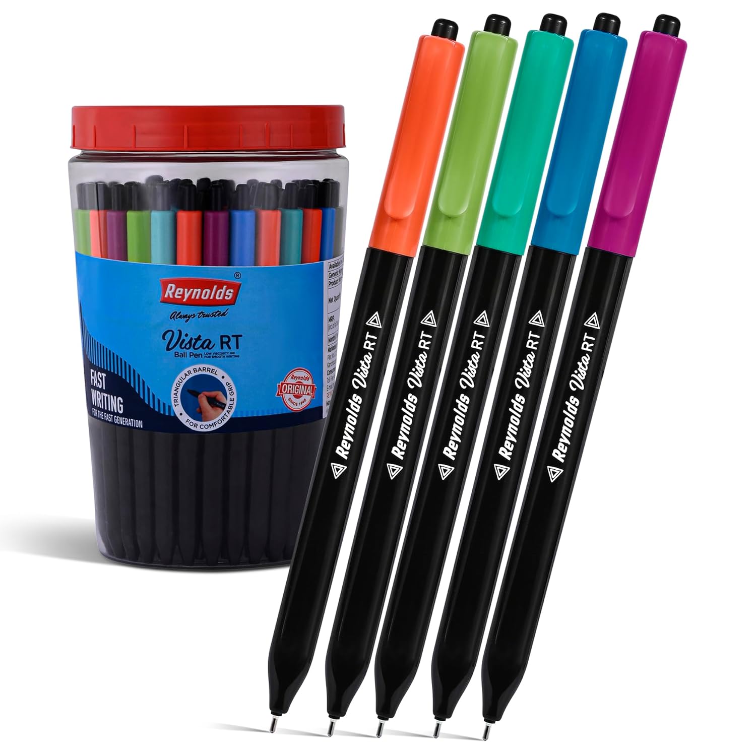 Reynolds Vista 70 Blue Ball Point Pen Pack of 1 X 70 PENS BLUE | Smooth Writing Pens for School, Office & Students | 0.7 mm Tip
Reynolds Vista 70 Blue Ball Point Pen Pack of 1 X 70 PENS BLUE | Smooth Writing Pens for School, Office & Students | 0.7 mm Tip