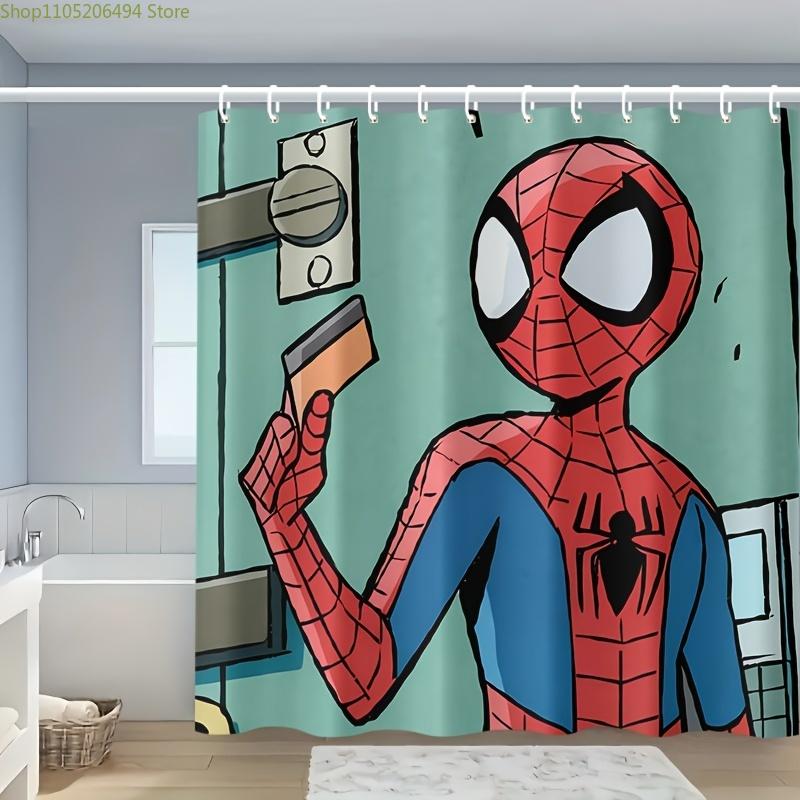 1pc MARVEL Spider-Man Shower Curtain with Hooks - Polyester Bathroom Decor, Cartoon Superhero Design, Red & Blue Color Scheme, 90x180cm
1pc MARVEL Spider-Man Shower Curtain with Hooks - Polyester Bathroom Decor, Cartoon Superhero Design, Red & Blue Color Scheme, 90x180cm