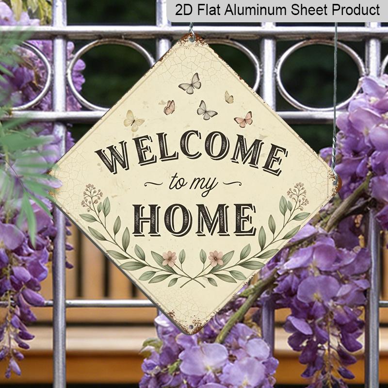 2D Flat - 1pc Vintage Welcome Home Themed Aluminum Sign, English Slogan Wall Art, Rustic Aluminum Plaque, Suitable for Entryway, Living Room, Home 20*20cm
2D Flat - 1pc Vintage Welcome Home Themed Aluminum Sign, English Slogan Wall Art, Rustic Aluminum Plaque, Suitable for Entryway, Living Room, Home 20*20cm