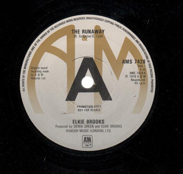 7inch Record ELKIE BROOKS - The Runaway AMS7428PROMO A&M Records 1979 UK Pop Used
7inch Record ELKIE BROOKS - The Runaway AMS7428PROMO A&M Records 1979 UK Pop Used