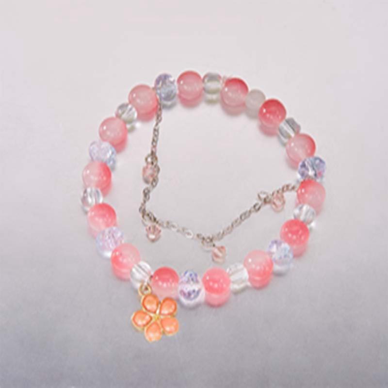 Korean Sweet Cherry Blossom Bracelet For Women Pink Flower Moon Tassel Chain Beaded Bangle Girl Party Jewelry Gifts
Korean Sweet Cherry Blossom Bracelet For Women Pink Flower Moon Tassel Chain Beaded Bangle Girl Party Jewelry Gifts