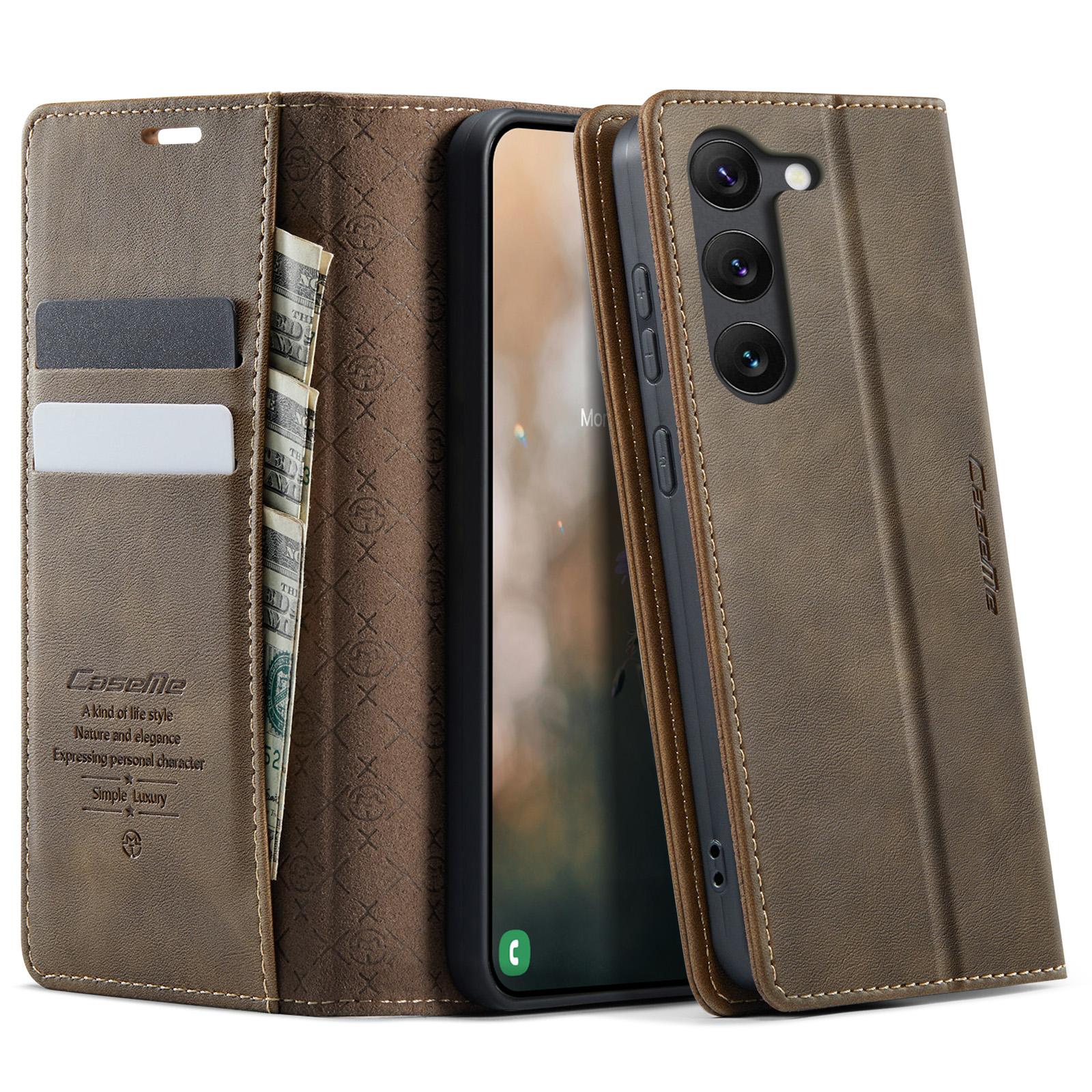 For Samsung Galaxy S23+ Case CASEME 033 Series RFID Blocking Wallet Stand Calf Texture Leather Phone Cover Coffee
For Samsung Galaxy S23+ Case CASEME 033 Series RFID Blocking Wallet Stand Calf Texture Leather Phone Cover Coffee