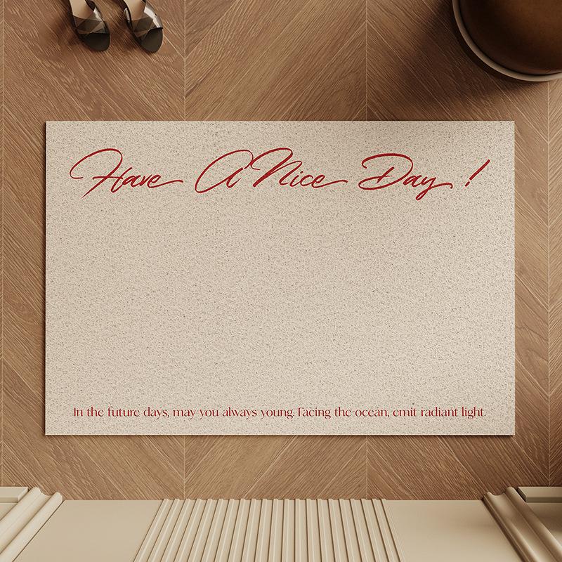 Коврик для входной двери на воздушной подушке из крема, нескользящий коврик для ног, шелковое кольцо, которое можно резать, коврик для двери, устойчивый к грязи 60*90