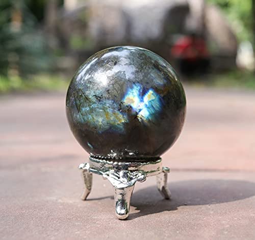 Crocon Labradorite Crystal Sphere with Metal Stand, Gemstone Sphere, Healing Ball Sculpture, Feng Shui Divination Figurine, Home Decor, Size: 45-55mm
Crocon Labradorite Crystal Sphere with Metal Stand, Gemstone Sphere, Healing Ball Sculpture, Feng Shui Divination Figurine, Home Decor, Size: 45-55mm