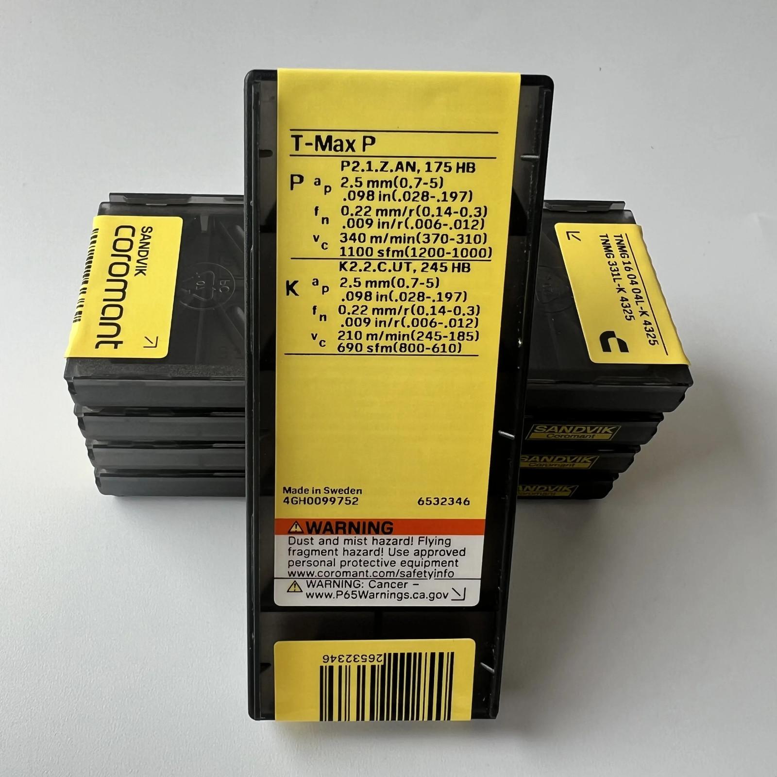 SANDVIK / TNMG160404L-K 4325 / Industrial indexable Carbide Inserts 10 Pcs
SANDVIK / TNMG160404L-K 4325 / Industrial indexable Carbide Inserts 10 Pcs