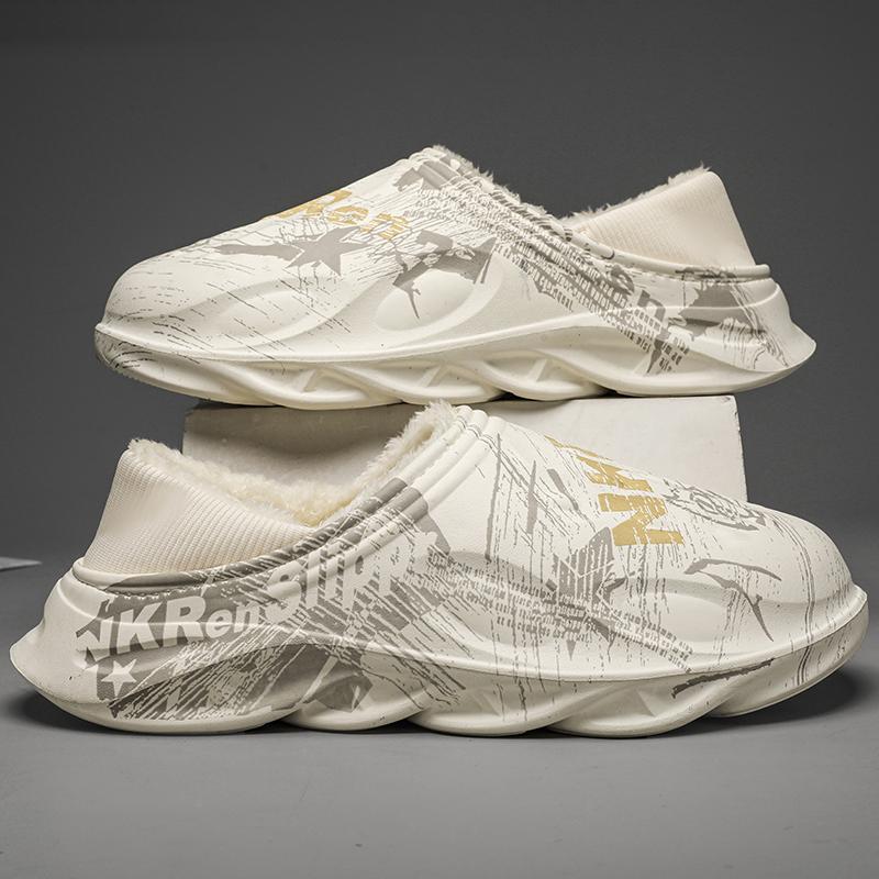 Большой размер 47 мужские тапочки зимние хлопковые туфли мужские на толстой подошве нескользящие теплые хлопковые туфли для дома шлепанцы 38-39