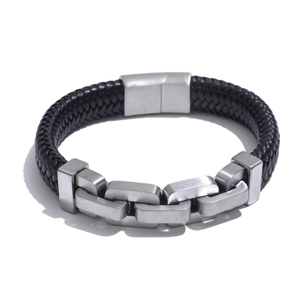 Yhpup 18K PVD Plated Stainless Steel Metal Chain Leather Handmade Men Bracelet Bangle High Quality Jewelry Waterproof
Yhpup 18K PVD Plated Stainless Steel Metal Chain Leather Handmade Men Bracelet Bangle High Quality Jewelry Waterproof
