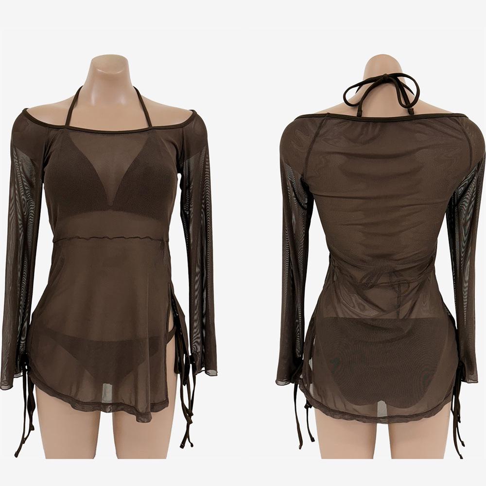 Women s Three-Piece Off-Shoulder Bikini with Long-Sleeve Mesh Cover-Up - Pure Desire Resort Swimwear M
Women s Three-Piece Off-Shoulder Bikini with Long-Sleeve Mesh Cover-Up - Pure Desire Resort Swimwear M