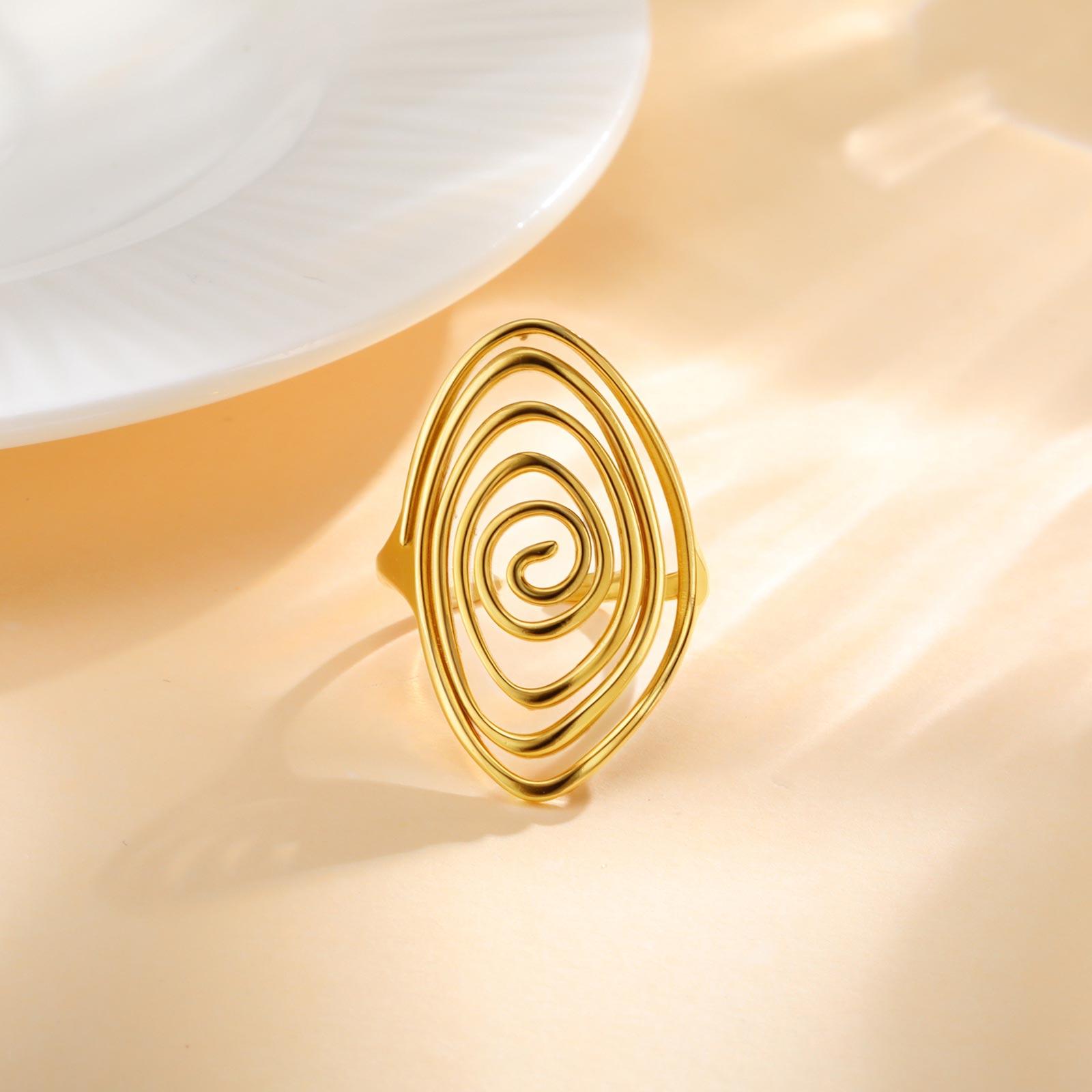 Spiral Line Opening Geometric Ring for Women,18K Gold Plated Stainless Steel Adjustable Rings,Retro Jewelry Gift
Spiral Line Opening Geometric Ring for Women,18K Gold Plated Stainless Steel Adjustable Rings,Retro Jewelry Gift