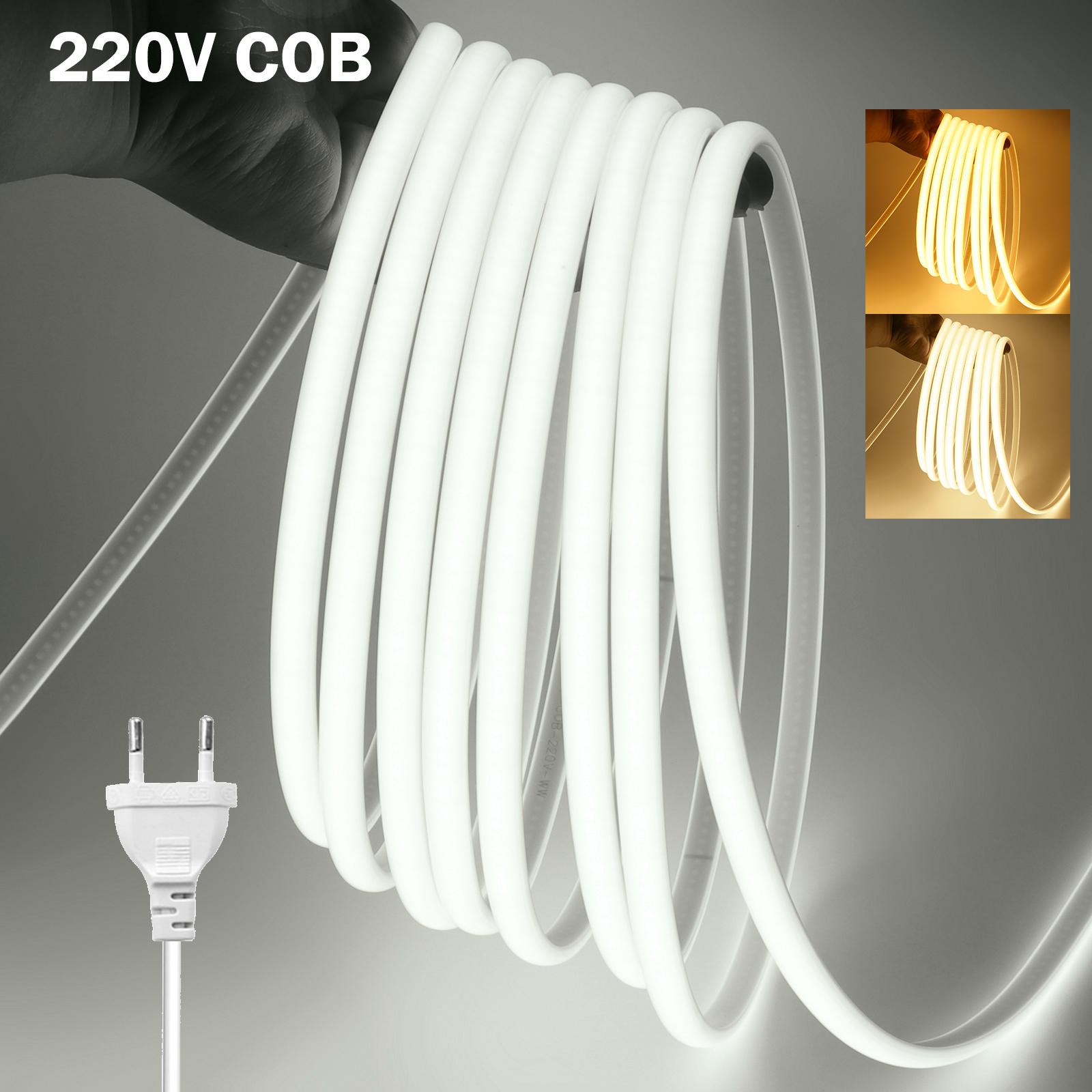 COB LED Strip 220V Waterproof 288LEDs/m EU Plug Neon Rope Light 0.5m 10m 20m 30m 40m Flexible Lamp Tape for Home Garden Decor 0.5m
COB LED Strip 220V Waterproof 288LEDs/m EU Plug Neon Rope Light 0.5m 10m 20m 30m 40m Flexible Lamp Tape for Home Garden Decor 0.5m